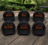 Custom Halloween Family Embroidered Hat - Spooky Mama & Dad Matching Cap