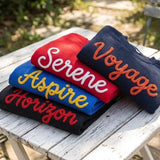 Personalized Chunky Yarn Letter Sweatshirt, Custom Chain Stitch Embroidered Gift