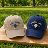 Lake Ontario Embroidered Hat, Vintage Great Lakes Baseball Cap, Canadian Cottage Gift