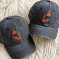 Jack O Lantern Embroidered Hat, Pumpkin Face Halloween Hat, Halloween Pumpkin Cap, Spooky Matching Couple Hat, Jack O Lantern Gift, Fall Hat