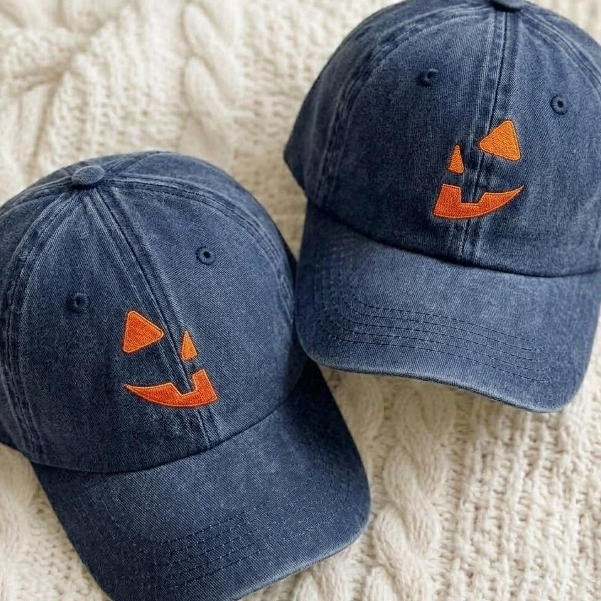 Jack O Lantern Embroidered Hat, Pumpkin Face Halloween Hat, Halloween Pumpkin Cap, Spooky Matching Couple Hat, Jack O Lantern Gift, Fall Hat