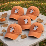 Custom Name Ghost Bats Embroidered Hat - Washed Cotton Dad Hat