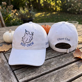 Custom Name Boo Crew Ghost Embroidered Hat, Halloween White Dad Hat, Party Ghost Drinking Cocktail Baseball Cap, Bachelorette Fall Gift