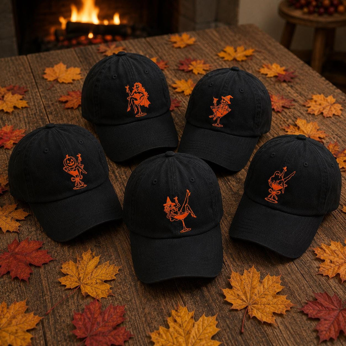 Spooky Cocktail Embroidered Hat, Halloween Bachelorette Baseball Cap, Matching Girls Party Gift