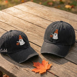 Custom Embroidered Ghost Hat, Personalized Halloween Pumpkin Bat Hat, Cute Spooky Season Cap, Custom Name Halloween Hat, Ghost Lover Gift