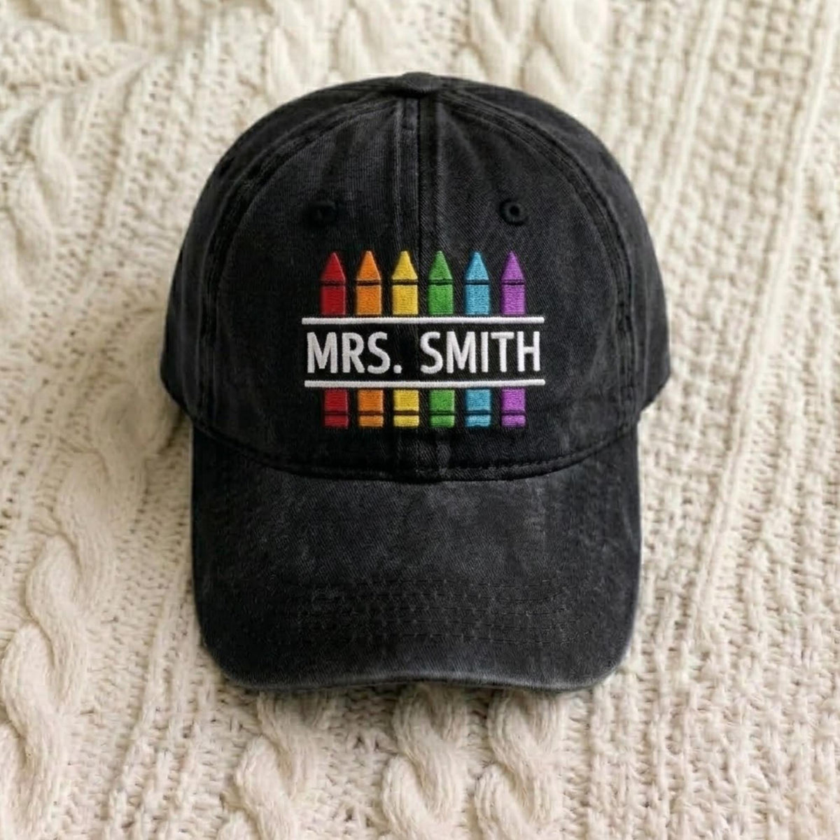 Personalized Embroidered Teacher Hat, Custom Name Back to School Cap