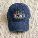 Personalized Embroidered Teacher Hat, Custom Name Back to School Cap