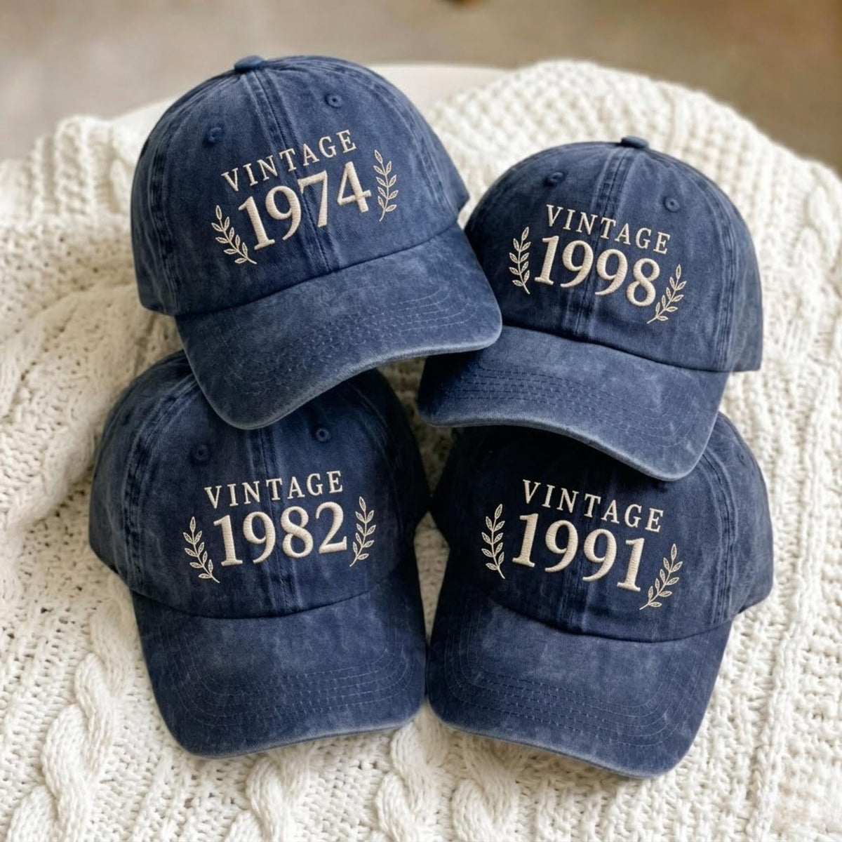 Custom Birth Year Embroidered Cap, Vintage Personalized Hat, Retro Birthday Gift, Custom Year Hat, Embroidered Birthday Cap, Vintage Gift