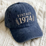 Custom Birth Year Embroidered Cap, Vintage Personalized Hat, Retro Birthday Gift, Custom Year Hat, Embroidered Birthday Cap, Vintage Gift