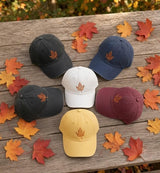 Autumn Leaf Embroidered Hat, Fall Season Cap, Thanksgiving Gift, Personalized Fall Accessory, Pumpkin Spice Vibes Hat