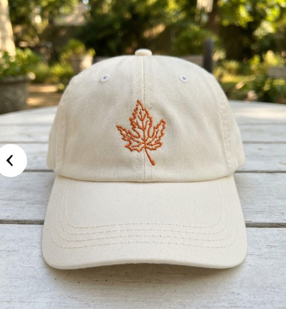 Autumn Leaf Embroidered Hat, Fall Season Cap, Thanksgiving Gift, Personalized Fall Accessory, Pumpkin Spice Vibes Hat