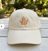 Autumn Leaf Embroidered Hat, Fall Season Cap, Thanksgiving Gift, Personalized Fall Accessory, Pumpkin Spice Vibes Hat