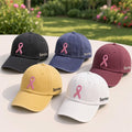 Custom Breast Cancer Fighter Embroidered Hat, Multi Color Pink Ribbon Cap, Cancer Support Group Gift, Hope & Courage Hat