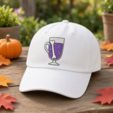 Custom Spooky Cocktail Embroidered Hat, Halloween Drink White Dad Hat, Witch Brew Martini Potion Baseball Cap, Bachelorette Fall Season Gift