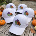 Custom Name Halloween Turtle Embroidered Hat, Cute Pumpkin Witch Hat White Dad Hat, Spooky Season Animal Baseball Cap, Fall Season Kids Gift