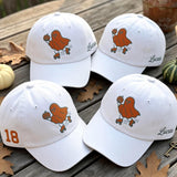 Custom Name Roller Skate Ghost Embroidered Hat, Retro Halloween White Dad Hat, Roller Skating Spooky Season Baseball Cap, Fall Season Gift