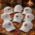 Halloween Chicken Embroidered Hat, Cute Ghost Pumpkin Chick Baseball Cap, Funny Fall Gift