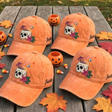 Custom Skull Cocktail Embroidered Washed Cotton Dad Hat