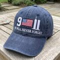 September 11 Memorial Embroidered Hat, Twin Towers American Flag Baseball Cap, Remembrance Gift
