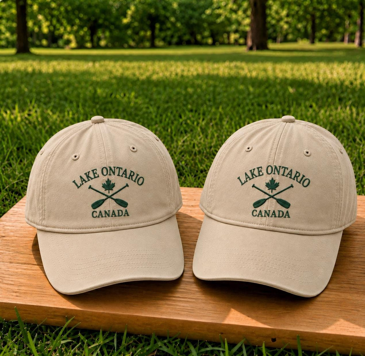 Lake Ontario Paddles Embroidered Hat, Vintage Lake Sunset Baseball Cap, Outdoor Gift