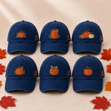 Autumn Pumpkin Embroidered Hat, Fall Harvest Baseball Cap, Matching Thanksgiving Gift