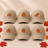 Autumn Pumpkin Embroidered Hat, Fall Harvest Baseball Cap, Matching Thanksgiving Gift