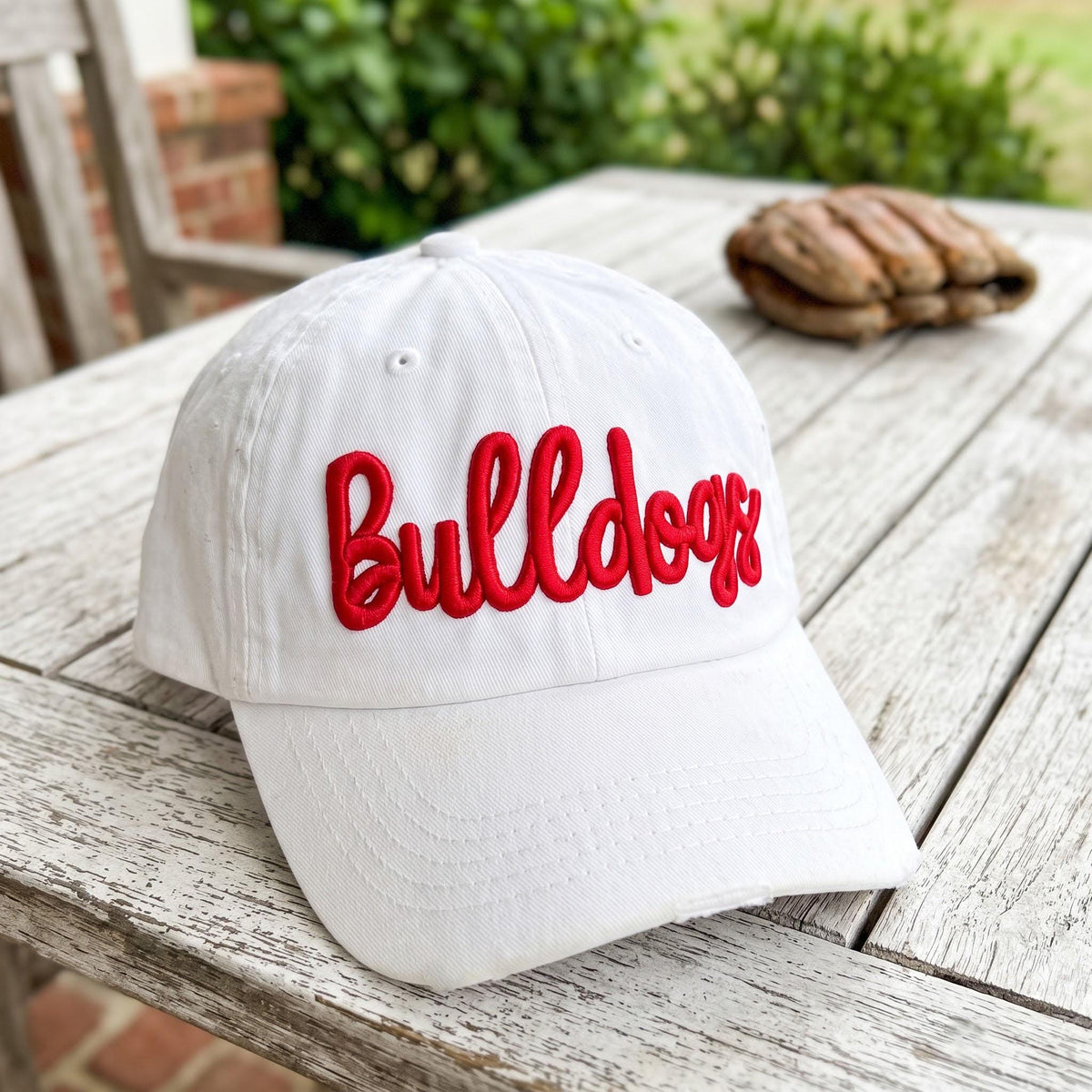 Custom Puff Embroidered Team Hat, 3D Script Mascot Dad Hat, Personalized Game Day Baseball Cap, Distressed Vintage School Spirit Gift