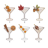 Autumn Cocktail Icons Embroidered Hat, Halloween Drink Baseball Cap, Matching Fall Party Gift