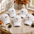 Autumn Cocktail Icons Embroidered Hat, Halloween Drink Baseball Cap, Matching Fall Party Gift