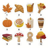 Fall Nature Icons Embroidered Hat, Autumn Leaves Pumpkin Baseball Cap, Harvest Season Gift