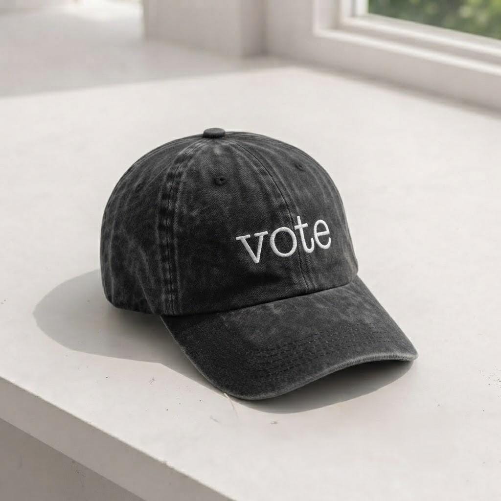 Vote Embroidered Hat, Election Day Baseball Cap, Civic Duty Vintage Dad Cap, Fall Season Political Accessory, Voter Gift