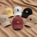 Fall Icons Embroidered Hat, Duck Pumpkin Camera Bow Baseball Cap, Cute Autumn Gift