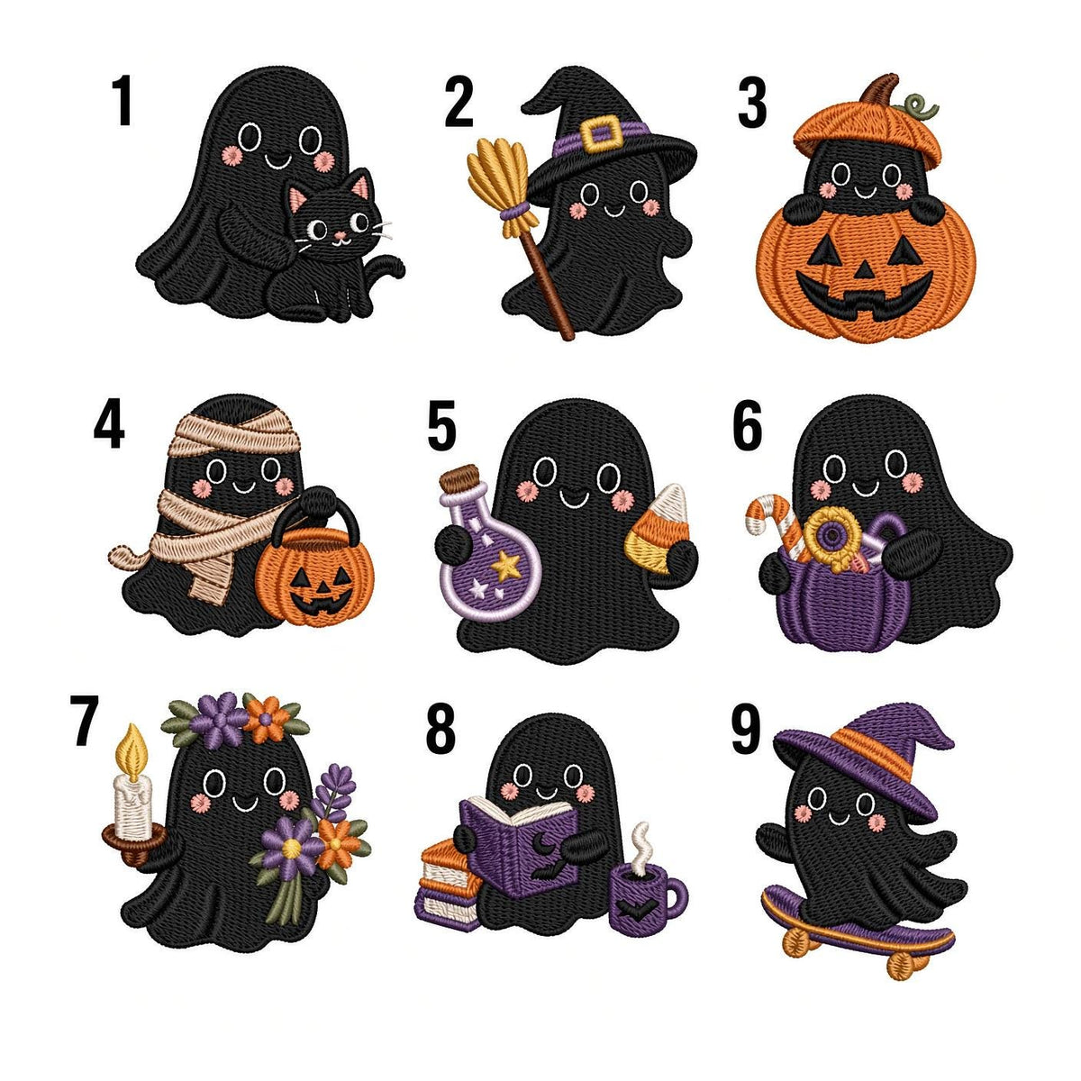 Mini Ghost Pumpkin Embroidered Halloween Hat, Cute Fall Baseball Cap, Family Matching Gift