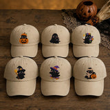 Mini Ghost Pumpkin Embroidered Halloween Hat, Cute Fall Baseball Cap, Family Matching Gift