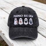 Custom Pharmacy Boo Crew Embroidered Hat, Halloween Pharmacist Dad Hat, Personalized Pharm Tech Baseball Cap, Spooky Season Medical Gift