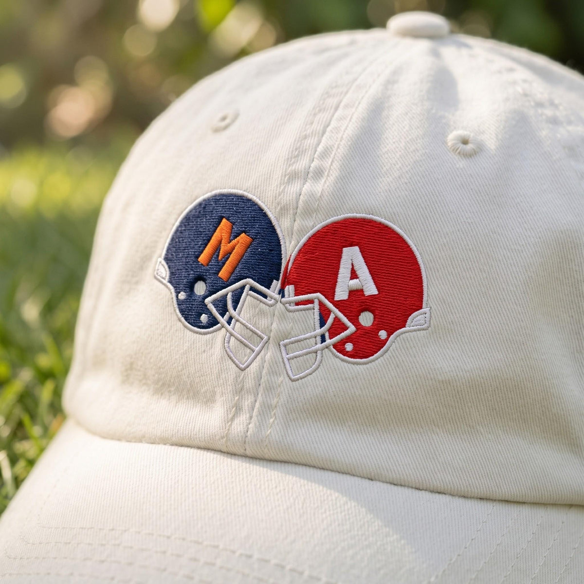 Custom Embroidered Football Helmet Hat Personalized Dad Cap