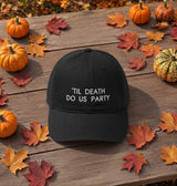 Til Death Do Us Party Matching Embroidered Hat, Spooky Season Group Baseball Cap, Vintage Dad Cap, Gothic Fall Accessory