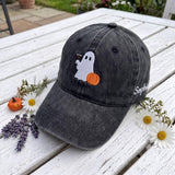 Custom Ghost Cocktail Embroidered Hat - Halloween Pumpkin Baseball Cap