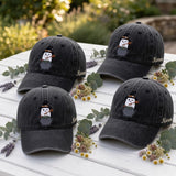 Custom Witch Ghost Embroidered Hat, Halloween Cauldron Dad Hat, Personalized Fall Vintage Baseball Cap, Cute Spooky Season Costume Gift