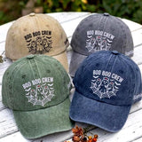 Custom Boo Boo Crew Embroidered Hat, Ghost Nurse Halloween Dad Hat, Personalized Side Name Baseball Cap, Vintage Washed Spooky Season Gift