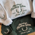 Abandoned Hunting Wives Social Club Sweatshirt, Antler Sleeve Embroidered Crewneck