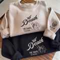 Embroidered Til Death Sweatshirt, Custom Skeleton Hoodie, Sleeve Initial Date Crewneck, Wedding Anniversary Gift, Till Death Do Us Part