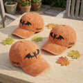 Bat Corduroy Embroidered Cap, Custom Name Halloween Dad Hat, Spooky Season Autumn Hat, Cozy Aesthetic Accessory, Halloween Gift