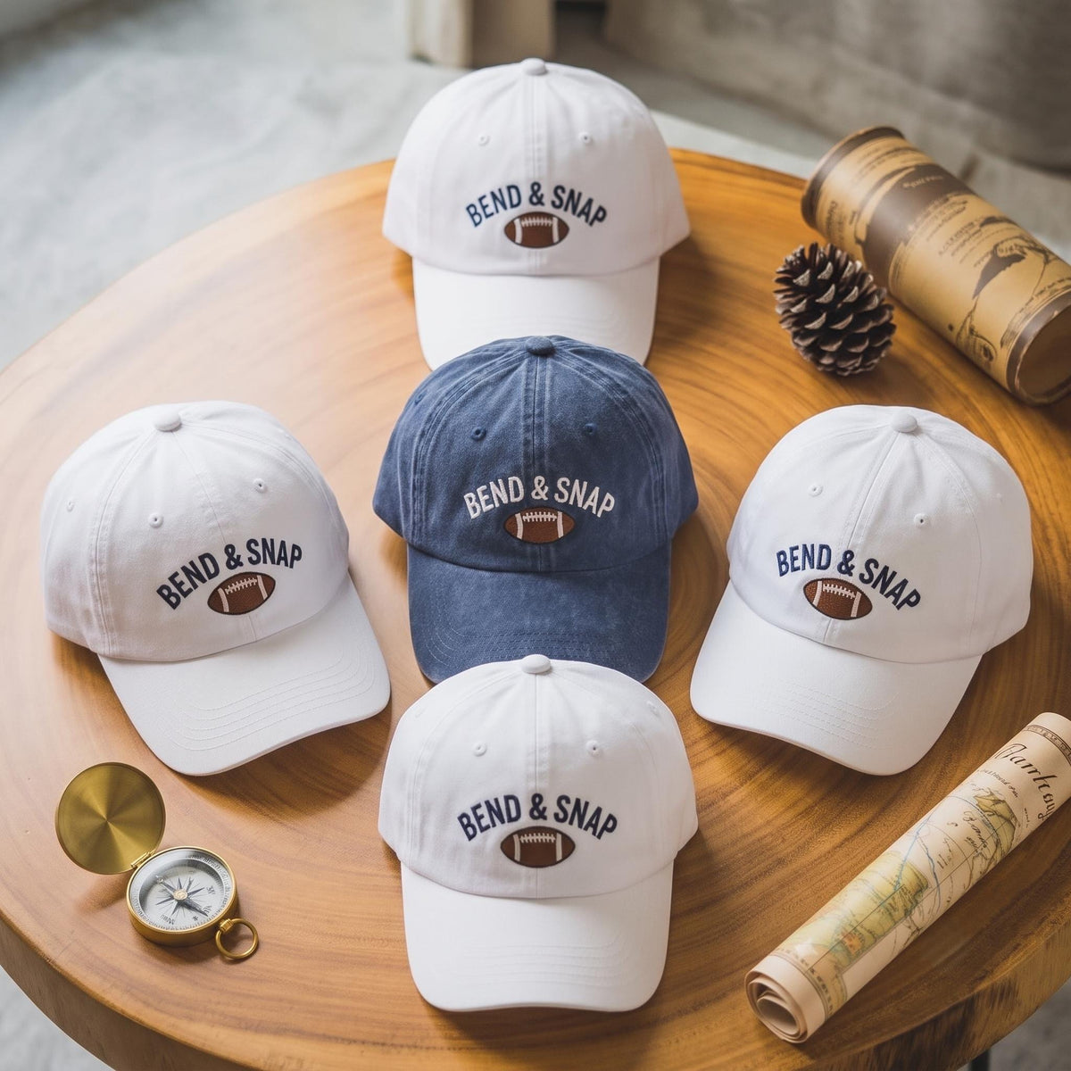 Embroidered Bend and Snap Football Hat, Funny Game Day Baseball Cap