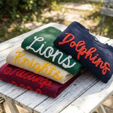 Personalized Chunky Yarn Letter Sweatshirt, Custom Chain Stitch Embroidered Gift