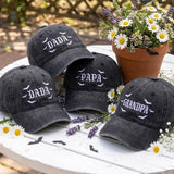 Custom Spooky Dad Hat, Halloween Dada Papa Grandpa Cap, Personalized Bats Embroidered Hat, Vintage Washed Baseball Cap, Fall Gift for Dad