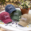 Custom Spooky Dad Hat, Halloween Dada Papa Grandpa Cap, Personalized Bats Embroidered Hat, Vintage Washed Baseball Cap, Fall Gift for Dad