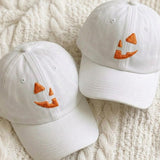 Jack O Lantern Embroidered Hat, Pumpkin Face Halloween Hat, Halloween Pumpkin Cap, Spooky Matching Couple Hat, Jack O Lantern Gift, Fall Hat