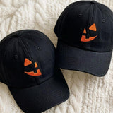 Jack O Lantern Embroidered Hat, Pumpkin Face Halloween Hat, Halloween Pumpkin Cap, Spooky Matching Couple Hat, Jack O Lantern Gift, Fall Hat