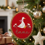 Personalized Goose Embroidery Hoop Art, Custom Baby Girl Name Sign, Embroidered Duck Nursery Decor, Baby Shower Keepsake
